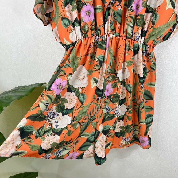 Sheike Orange Floral Playsuit Size 8 - Picture 12 of 12